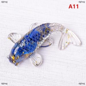 [COD] dgheg Stone Gravel Lucky Koi Fish Figurine Resin Mini Quartz Fancy Carp Statue Home Decor Desk Ornament Gift