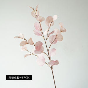 พืชสีเขียวจำลองใบยูคาลิปตัสเดี่ยวใบแอปเปิ้ลปลอมสำหรับตกแต่งบ้านงานแต่งงานโรงแรม