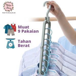Hanger Gantungan Pakaian Baju 9 Lubang Multifungsi Super Praktis