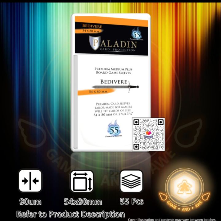 GNA] 55 Pcs 54x80mm 90um Card Sleeves by Paladin Bedivere | 54 x 80 mm  80mm 54x80 90 Micron Paladin | Lazada Singapore