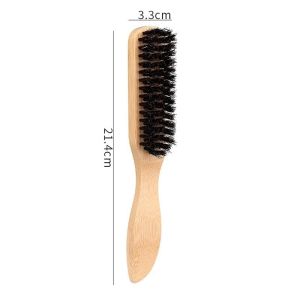Mens Oil Head & Beard Styling Brush Wooden Boar Bristle Hair Brush Multi Functional Cleaning Brush Hair Care Accessories