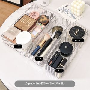 Acrylic Drawer Organizer Tray Partition Box Transparent Desktop Classification Cupboard Built-in Dresser Makeup Lipstick Arrangement Storage Box