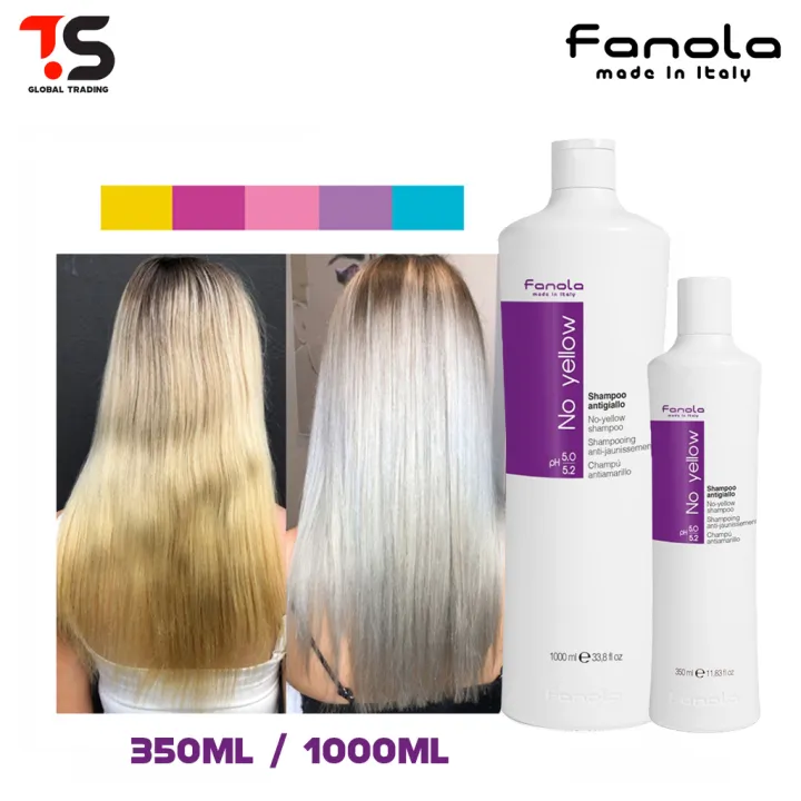 FANOLA No-Yellow Hair Treatment Purple Shampoo 350ml / 1000ml - Suitable for coloured, dyed, bleached hair ( No Yellow ) - TS Global Trading