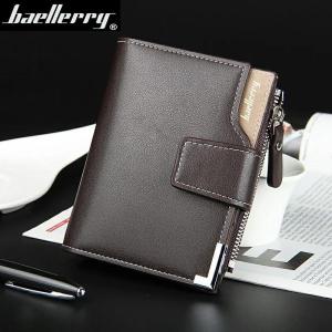 baellerry Casual Short Mens Leather Wallets With Coin Pocket Zipper Bag Organizer Purse Hasp Credit Card Holder For Male