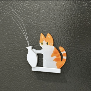 LIVELYN Acrylic Bộ sưu tập đồ trang trí râu mèo Phim hoạt hình Từ tính Hộp lưu giữ lông mèo để tưởng nhớ Dễ thương Miếng dán tủ lạnh hình mèo để trang trí nhà cửa
