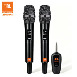 JBL VBM-100 Wireless Microphone UHF Rechargeable Metal Handheld Karaoke Mic Plug and Play  6.35mm and 3.5mm Interface Use for Home KTV Show Singing Speech