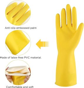 Waterproof Silicone Rubber Gloves Household Cleaning Dishwashing Kitchen Washing Clothes Disposable Cooking Clothes Long