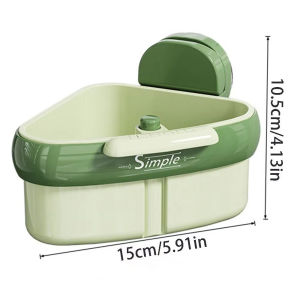 Kebidumei Multifunctional Suction Cup Sink Drain Basket Household Fruit Washing Filter Basket Kitchen Triangular Sink Strainer For Food Waste Kitchen draining tools