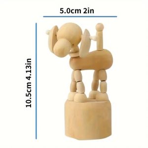 1Pc Wooden Animal Ornaments Mini Desktop Movable Puppet Fingurine Home Decoration Crafts Toy Gifts Home Book Shelf Fun Decor