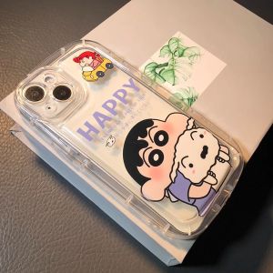 Compatible with iPhone case 14 Pro Max 11 13 Crayon Shin-chan Soap casing 12 15 XR X Xs Max shockproof anti-drop clear 7