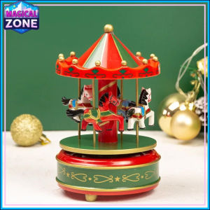 Carousel Horse Music Box Resin Merry-go-round Musicical Box Home Desktop Decoration Kids Christmas Birthday Gift