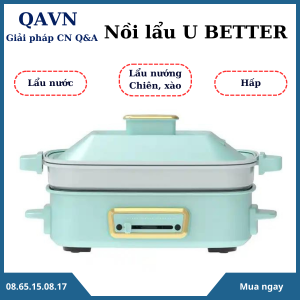 Nồi lẩu đa năng UBETTEER 5 trong 1 - lẩu nướng lẩu nước hấp hầm chiên xào - Hàng nội địa Trung Quốc đạt chứng chỉ 3C cao cấp - Bảo hành 1 năm