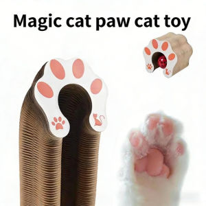 Cat Scratching Board Interactive Cat Toy Magnetic Convertible Matibay Corrugated Surface Built-in Bell Ball Space Saving All Cat Sizes