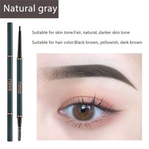 NOVO Color Double Eyebrow Pencil with Brush Waterproof Lasting Extremely Slim Sketch Eye Brow Tattoo Pen Eye Makeup Cosmetic