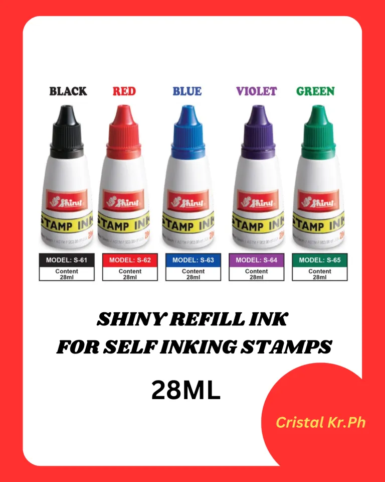 SHINY STAMP PAD INK REFILL FOR SELF INKING STAMPS 28ML SOLD PER