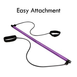 Pilates Bar Portable Bodybuilding Yoga Stick Exercise Equipment For Home Workout Exercise Resistance Band Toning Bar HomeStretch Sit-Up with Total Body Workout Gym Stick