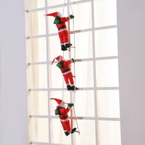 SG Christmas Ladder Climbing Santa Hanging Ornament for Window Party Home Decoration