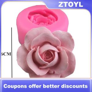 【ZTOYL】 3D hoa hồng hình dạng Silicone fondant xà phòng bánh KHUÔN CUPCAKE nướng công cụ