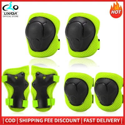 Bộ Đệm Đầu Gối Trẻ Em Bộ Dụng Cụ Bảo Vệ 6 Trong 1 Miếng Đệm Khuỷu Tay Đầu Gối Với Miếng Bảo Vệ Cổ Tay Đệm Bảo Vệ An Toàn Cho Trẻ Em Dành Cho Trượt Patin Đi Xe Đạp