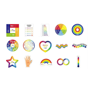 สติกเกอร์ประสาทสัมผัสสำหรับกระบอกน้ำแล็ปท็อปสติ๊กเกอร์ปล่อยความเครียด15ชิ้นเคสโทรศัพท์สมุดบันทึกประจำวันสวยงาม