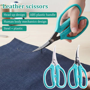 Quivlox Curved Stainless Steel Scissors Precision Trimming Leather Craft Sewing Hand Tool Durable