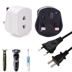 LOPU High Quality Durable Travel Socket Adapter EU 2 Pin To 3 Pin UK Electrical Outlets 2 Round Pin Socket Power Plug Adapter Plug Converter UK Plug Adapter EU to UK Socket Adapter EU To UK Plug