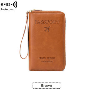 RFID Anti-theft Brush Wallet Multi-functional anti-theft passport card money clip Travel Wallet Passport Holder