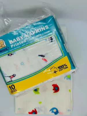 PUREEN Baby Napkin Pinted / Lampin Bayi Bercorak NP 07 (10pcs/helai)