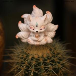 [COD] Season pet รูปปั้นจิ้งจอกเก้าหางน่ารักรูปแกะสลักเล็กตั้งโต๊ะสำหรับห้องนอนของตกแต่งบ้านที่สวยงาม