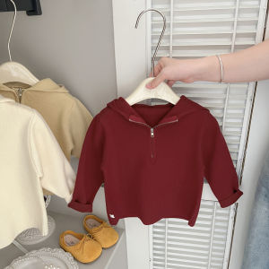 Baby sweater for early autumn stylish base shirt for girls autumn outing clothes cute knitted top for babies