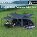 BLACKDOG STAR 5.9 Black Automatic Cabin Tent 1 Bedroom 4 Awning Canopy Halls Fast Build Tent For 3-4 Persons Large Up To 27m² Usable Area Vinyl Coated Sunscreen Waterproof Outdoor Camping Hiking Travel Heavy Duty Original Black Dog. 