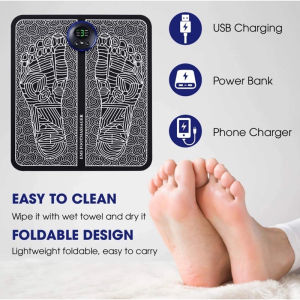 Huge Tree Ready Stock EMS Foot Massager Mat Pad Portable Electric Massage Pad Relax Feet and Legs USB for Home and Office Use