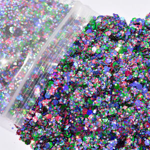 1Pack/50g Nail Holo Mermaid Glitter Flakes Paillette Mix Chrom Powder For Nail Art Glitter Sequins UV Gel Polish Manicure MD## h260819