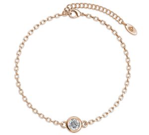 Her Jewellery Birth Stone Bracelet (Rose Gold) - Luxury Crystal Embellishments plated with 18K Gold