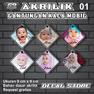 Akrilik Gantungan Kaca Mobil dan Truck Variasi Bebas Custom Decal Store 01