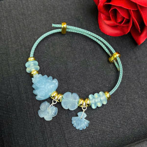 vòng tay nữ hồ ly chúa đá aquamarine tự nhiên vip mix đồng điếu aquamarine cỏ 4 lá aquamarine charm bướm hồ điệp và charm quạt aqua vip vòng tay đá phong thủy hợp mệnh thủy trang sức thiết kế đủ hóa đơn thẻ bảo hành