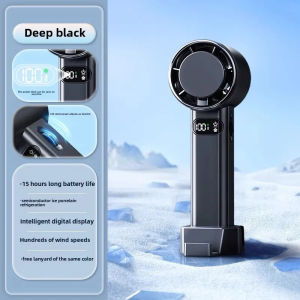 100-Speed Ice Cooling Handheld Fan with Digital Display 4800mah Rechargeable Camping Outdoor Travel Home Office Use