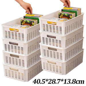 Large Plastic Storage Box Tray / Rectangular Basket with Handle / Snacks Toys Storage Basket / Household Kitchen Basket Organizer