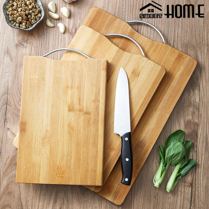 Bamboo Wood Chopping Board Cutting Board Knife Board With Stainless ...