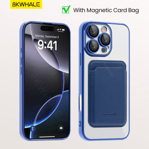 BKWHALE Vỏ điện thoại trong suốt từ tính Đối với iPhone 15 Pro Max 14 Pro Max 13 Pro Max 12 Pro Max 11 Pro Max 15Plus 14Plus Với người giữ thẻ Clear Bìa sau Vỏ chống sốc