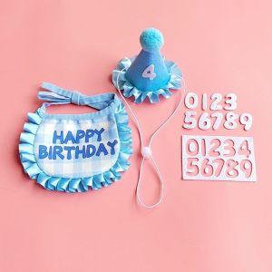 Cat Birthday Scarf Hat Set Dog Birthday Party Supplies Pet Scarf Cute Puppy Birthday Hat Scarf Decor For Small Medium Pets