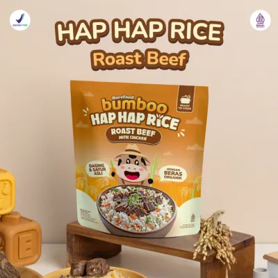 Bumboo Hap Hap Rice 180gr Beras Organik Tanpa Pestisida Double Protein Hewani Bahan Alami Tanpa Pengawet