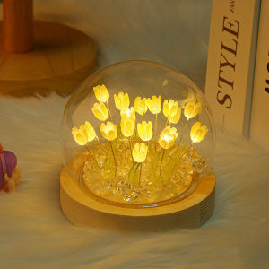 Đèn Ngủ Hoa Tulip Tự Làm Hình Cầu Chất Liệu Handmade Cao Cấp Làm Quà Tặng Trang Trí Phòng Ngủ Dễ Thương
