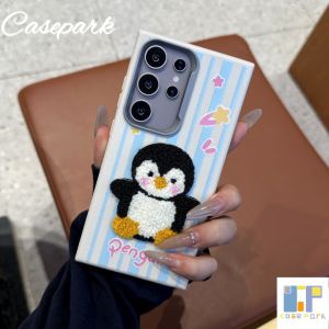 Casepark Leather Case For Samsung S24 Ultra S23FE S23 Ultra A11 A12 A13 A14 A15 A22 A32 A52 A72 A23 A33 A53 A73 A34 A24 A35 A55 A03 A04 A06 A16 A20 A30 A21 A30 4G 5G Cartoon Cute Puppy Penguin Doll Colorful Simple Retro Style Leather Cases