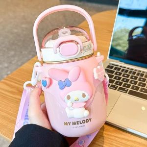Sanrio Original Stainless Hot Cold Kid Thermos Sling Handle Children Water Cup Large Capacity 700ML