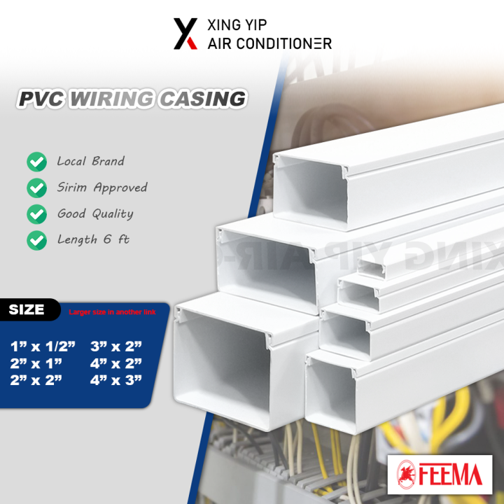 6 Feet Feema Pvc Wiring Casing Electrical Casing Pvc Trunking