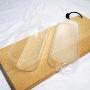 NICE 50Pcs Cake Container Loaf Deli Rectangle Box 300ML Clear Mousse Dessert Cups With Cover