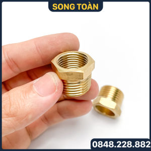 Cà Rá Đồng Nối Chuyển Ren Ngoài 17 - Ren Trong 9.6 11 13 Đồng Thau