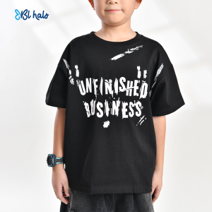 Áo Thun Cho Bé Trai 8-38Kg BL HALO Áo Phông Bé Trai Cộc Tay Có Hình In Phong Cách Cá Tính 2 Màu Chất Cotton Mềm Mát AP17