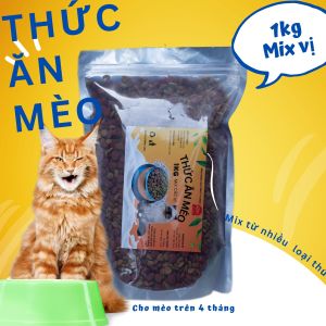 (Mix 1kg Mèo) thức ăn cho mèo trên 4 tháng tuổi
